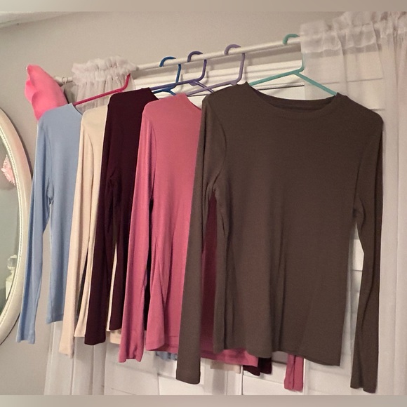 Women’s long sleeve ribbed T-shirt A New Day, lot of 5,  Size Medium - Picture 2 of 13